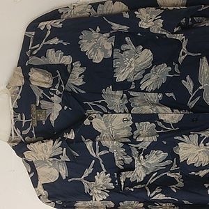 Silk Icon 100% Silk Floral Long Sleeve Button Up Blouse Top Size‎ Medium